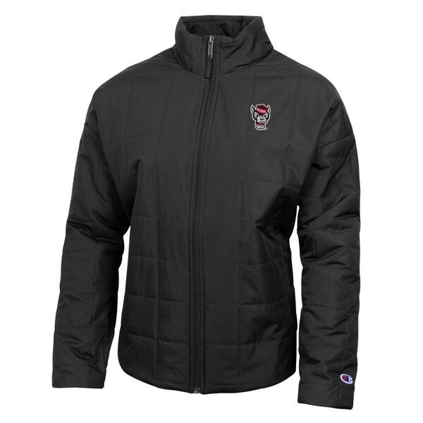 Black Ladies Full Zip Puffer Jacket
